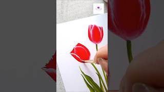 Tulips in acrylics #wocol #shorts