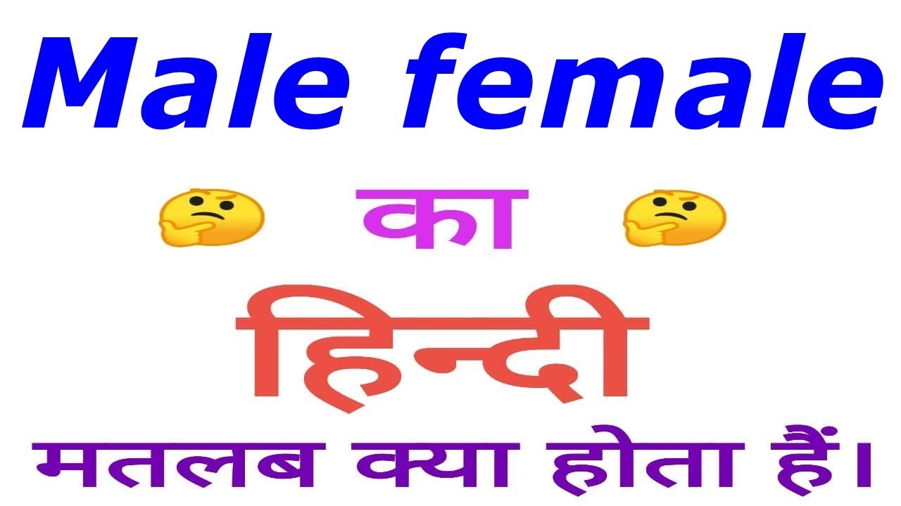 Male Female Meaning In Hindi Male Female Ka Matlab Kya Hota Hain