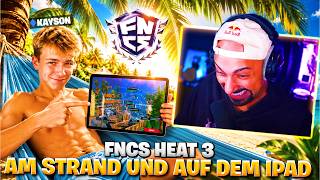 😂HE STREAMED FNCS HEATS ON IPAD WHILE ON VACATION! | FNCS HEAT 3