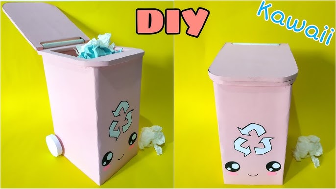 How To Make cute Trash bin From Cardboard || Waste Material Craft Ideas -  YouTube