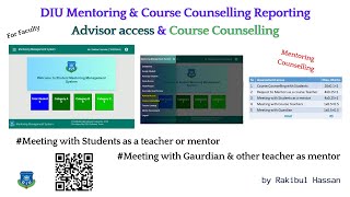 DIU mentoring and Counselling [Advisor Access and course Counselling] #diu #mentoring #counselling