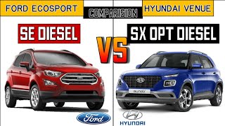 2021 Ford EcoSport SE Diesel vs Hyundai Venue SX OPT Diesel Ford Ecosport Vs Hyundai Venue