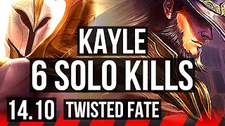 KAYLE vs TWISTED FATE (TOP) | 6 solo kills, 1100+ games | KR Diamond | 14.10