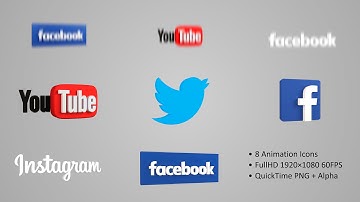 Motion Graphics Video - Facebook, YouTube, Twitter, Instagram 3D icons