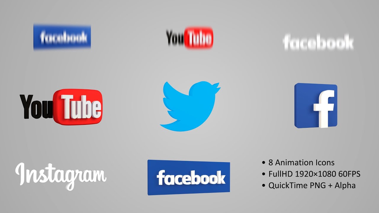 Motion Graphics Video Facebook Youtube Twitter Instagram 3d Icons Youtube
