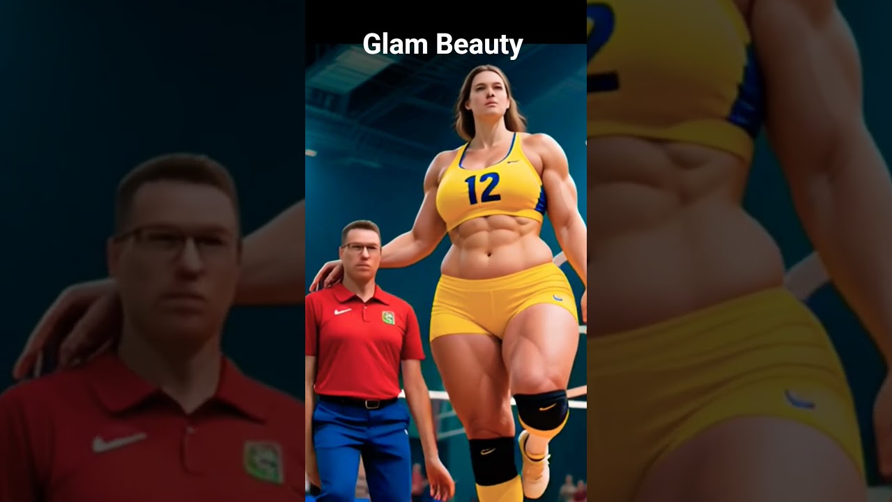 Tallest female vollyball player Dancing with her Refree 