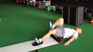 Single Leg Hamstring Curl with Slideboard