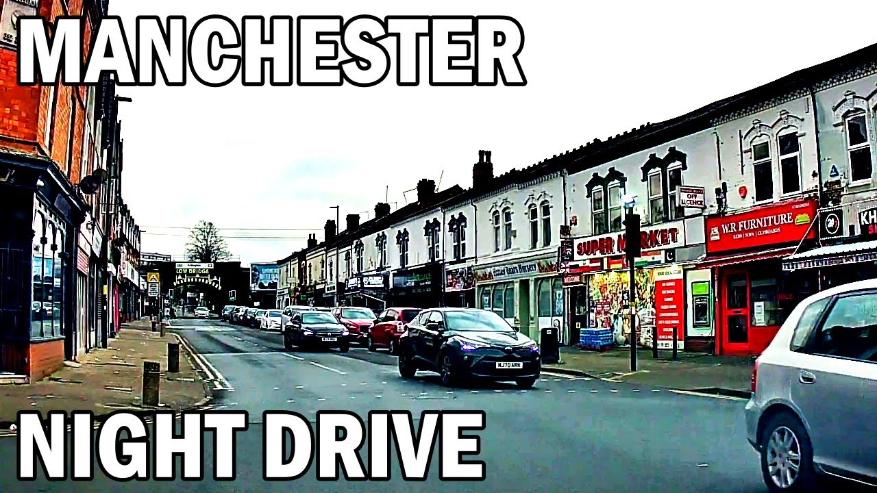 🇬🇧 UK Night Drive Manchester City Centre to longsight Miami Crispy | 4K POV Dashcam