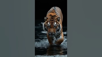 Walking Tiger 🐅| artificialiart | English #ai #animation #shorts #aiart #artwork