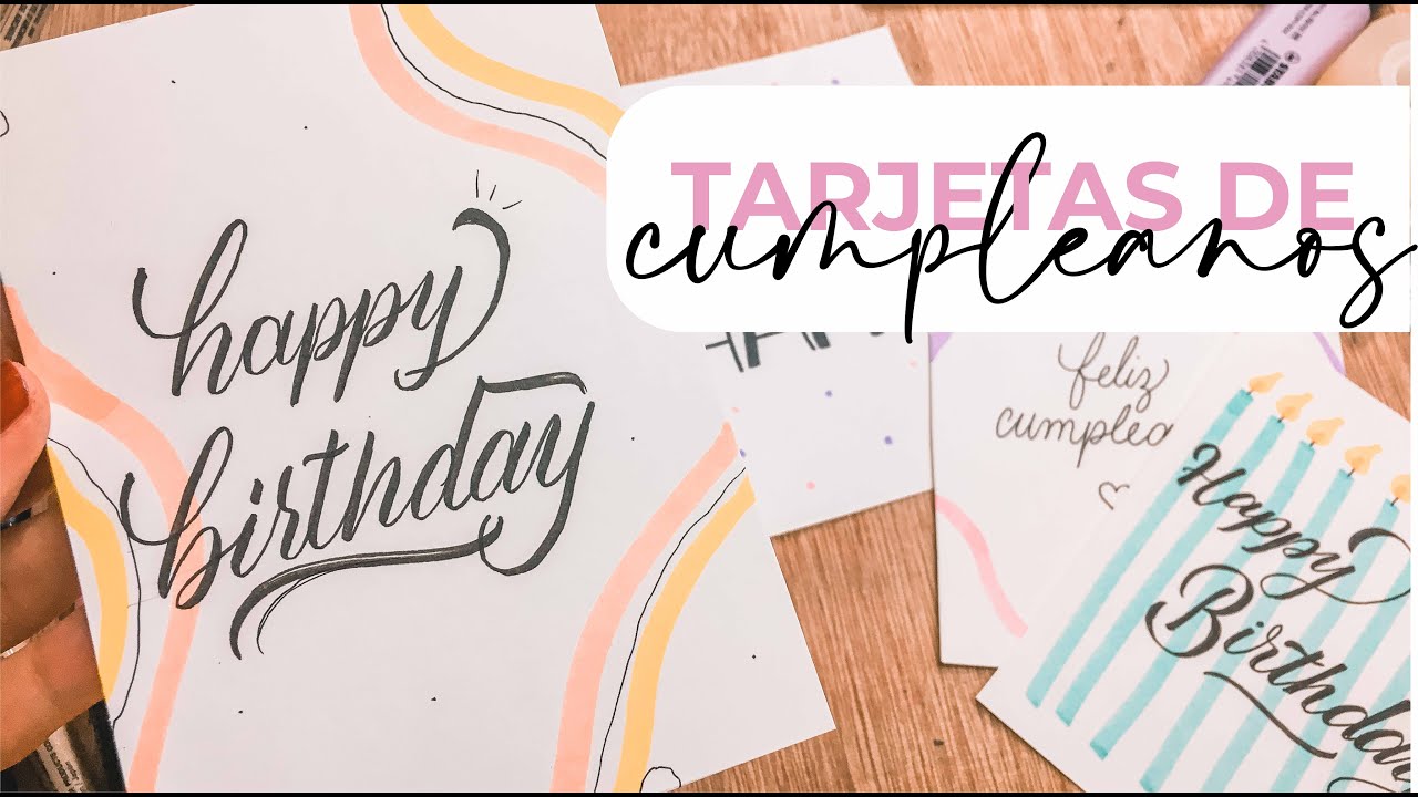 Tarjetas de cumpleaños con Lettering y Caligrafía | JHYAN CREATES 👩🏻‍🎨