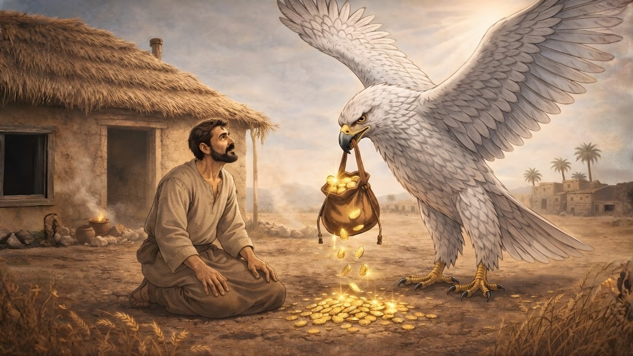 قصة الفلاح الذي أطعم نسراً جائعاً في حقله فكان جزاؤه ثروة لا تنتهي من الذهب