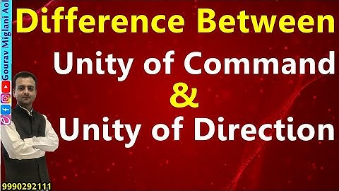 Difference Between Unity of Command and Unity of Direction