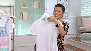 Attitudes by Renee Seersucker Overall Como Jersey Tee on QVC