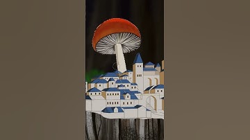 Drawing a Tiny Fantasy Town!  | Digital Art Timelapse #Shorts #art #gimpworkflow #digitalart