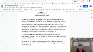 Studio Habits of Mind Introduction for 8th-Grade Artists