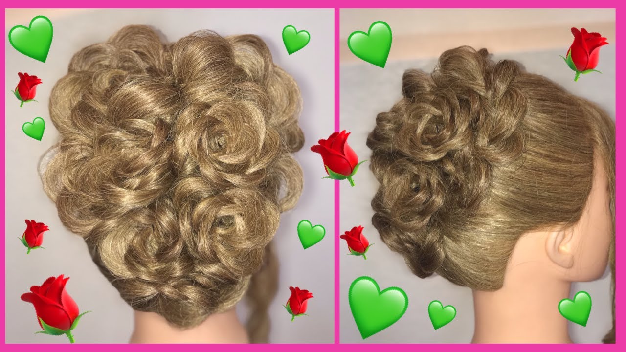 Peinado Alto Fácil / Easy Updo / Bouquet De Rosas En Forma De Corazón -  YouTube