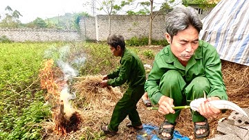 Trúng Mẻ Cá Lớn, Bác Thông Đãi Món Cá Sộp Ngậm Hành Nướng Rơm Siêu Ngon | HUY ANH TV