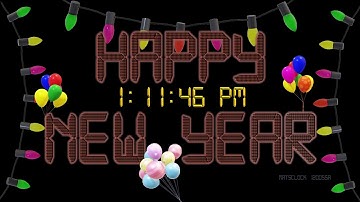 MatsClock 120055a - Happy New Year Digital Clock in PowerPoint for Free
