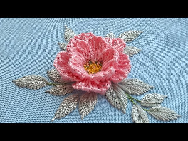 3D Rose Flower Embroidery for Your Home. Dimensional Embroidery