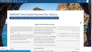 AMIDEAST Online – Placement Test.