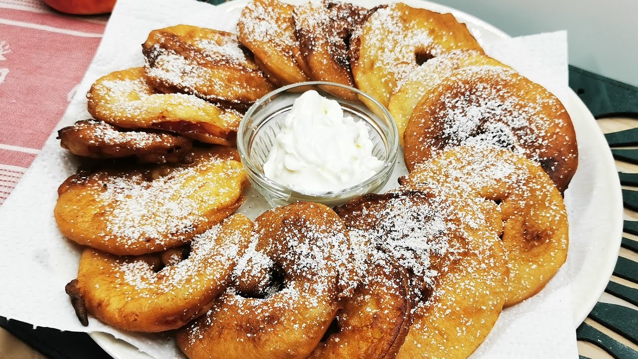 Leckere Apfelküchle, Apfelringe in köstlichem Teig! Familie leckte sich die Finger 😋 Apfelkuchen