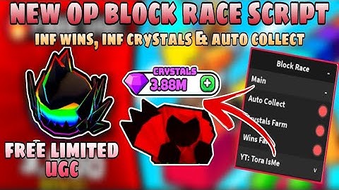 New OP [FREE LIMITED UGC] Block Race Script | Inf Wins & Crystals | Roblox Scripts |Mobile/PC| Delta
