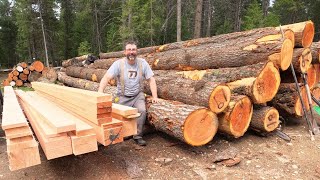 FINALLY Back On The SAWMILL Milling PREMIUM Doug Fir Logs For Our Barn House - Building Our Own Home