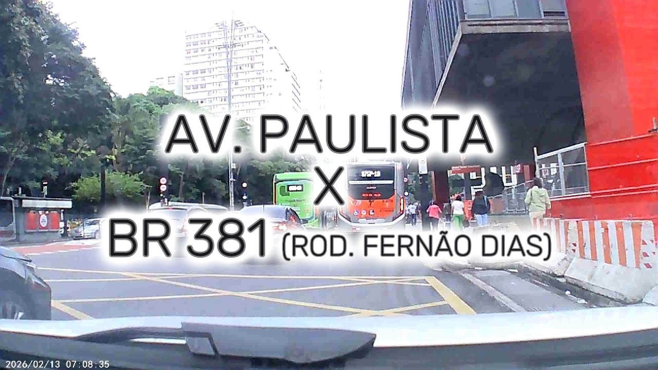 SAINDO DA AV. PAULISTA, SÃO PAULO COM DESTINO A BELO HORIZONTE VIA BR 381 (ROD. FERNÃO DIAS)
