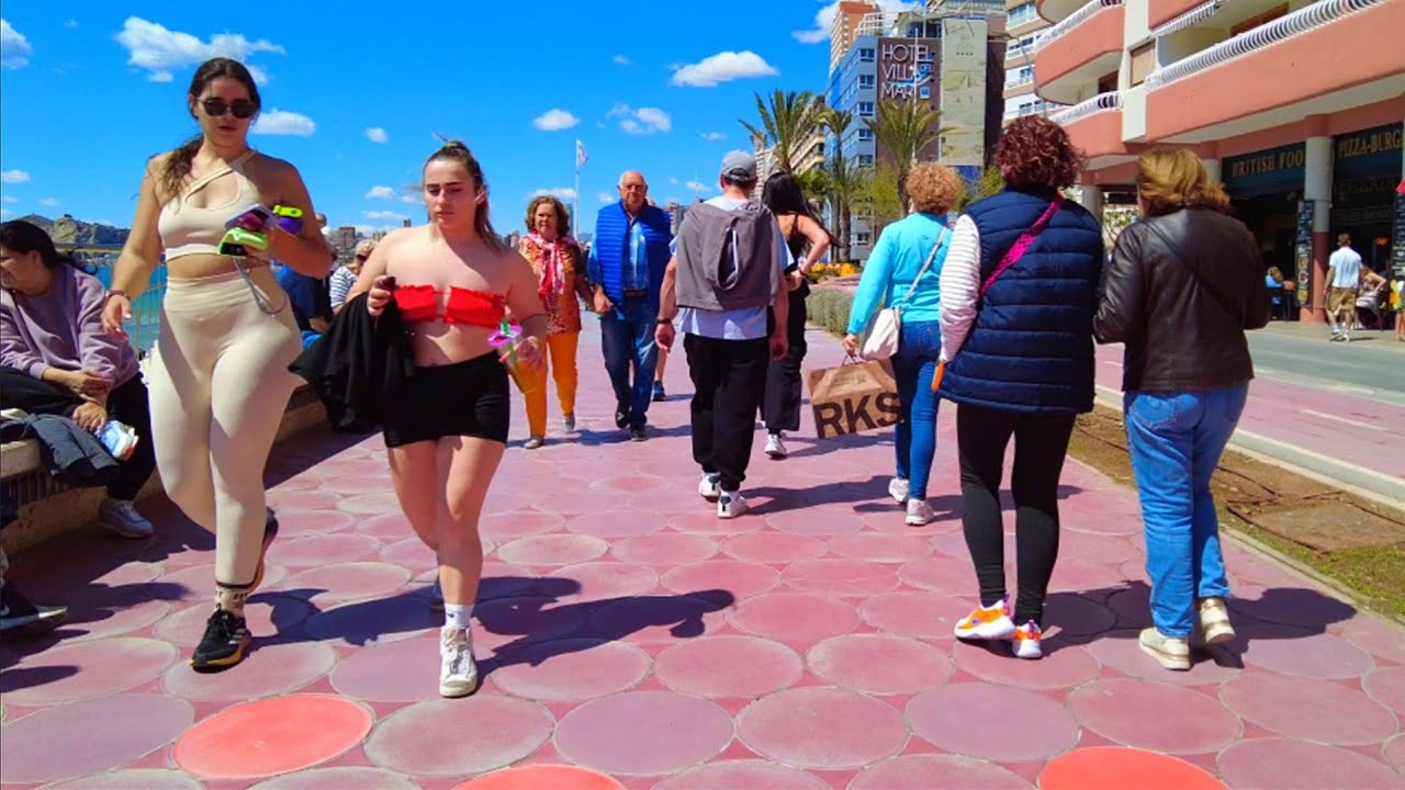 BENIDORM 🇪🇦 OLD TOWN - PONIENTE BEACH Update April 2025 Costa Blanca SPAIN 4K