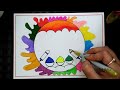 Happy Holi Drawing easy/Holi Festival Drawing/How to draw Holi special drawing/Holi Poster Drawing