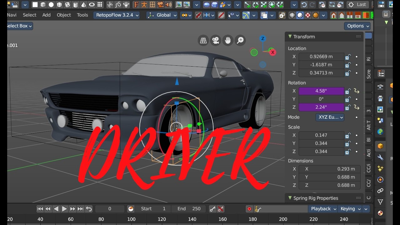Bforartists Настройка анимации на драйверы