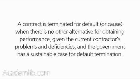 What is a termination for default (or cause), and when does it occur?