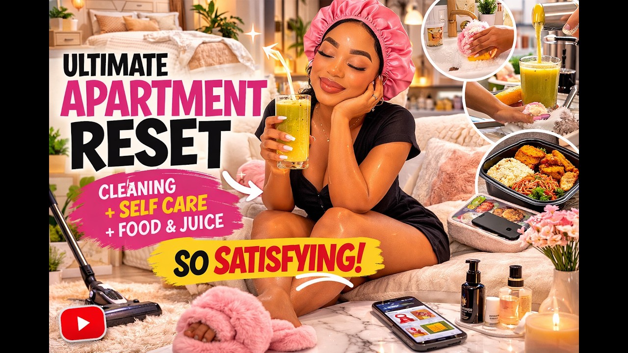 Home reset routine 🧼 | Satisfying Deep Cleaning, Skincare Routine & Cozy Food ASMR (Lagos Lifestyle)