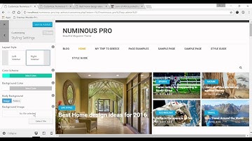 Numinous Pro WordPress Theme Styling Settings