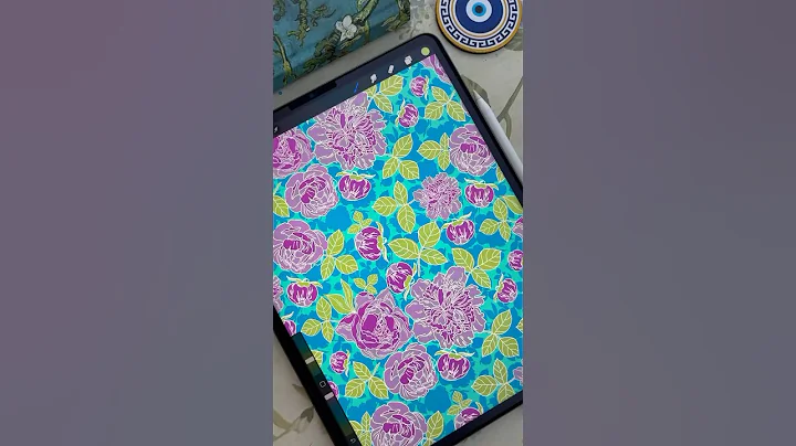 A New Seamless Pattern Design 🌸🌿🌿🌱#procreate #patterndesign #shorts #youtubeshorts #ytshorts