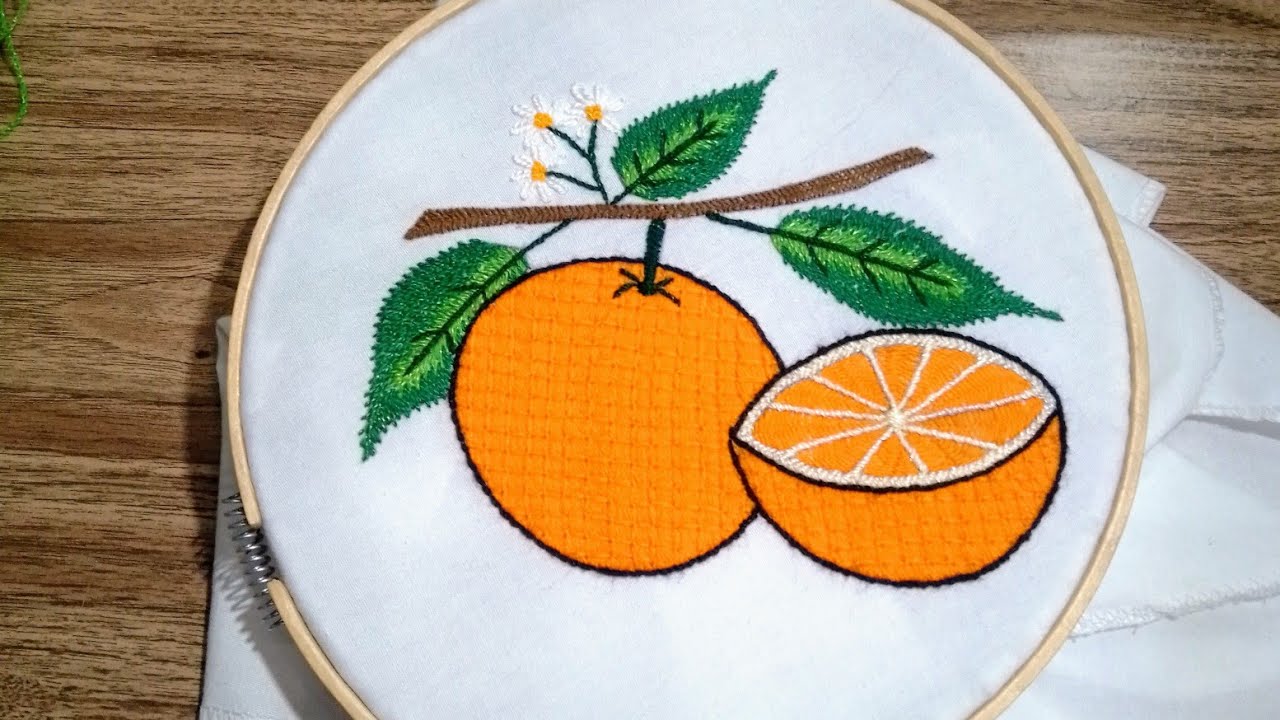 Hermoso bordado fácil para naranjas!!!! 🍊🍊🍊
