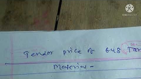 cost accounting Book Dr s m sukla Q N 12 chapter Tender price