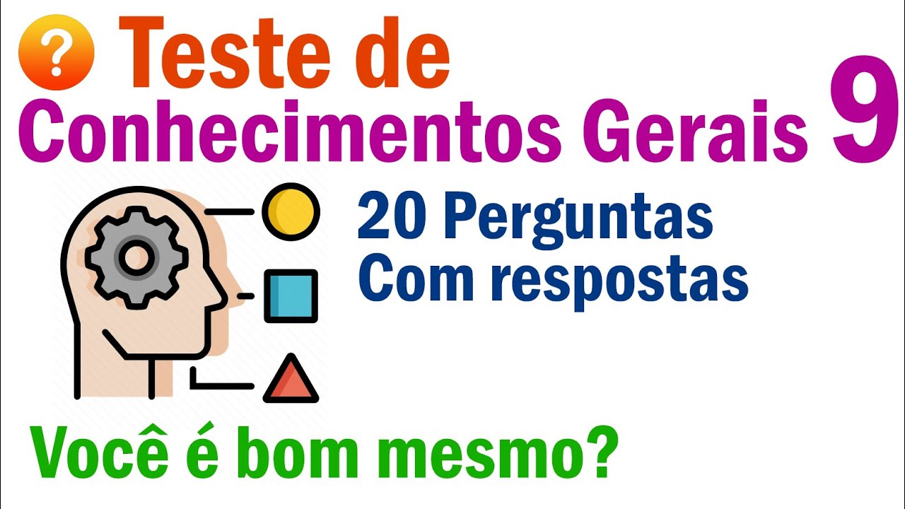 QUIZ MANIA BRASIL 9  Teste de Conhecimentos Gerais Muito Legal - Aprenda  Divertindo - 20 perguntas 