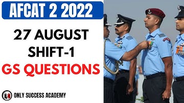 AFCAT 2 2022 Exam Analysis | AFCAT 27th Aug Shift 1 | AFCAT 2 2022 Answer Key | AFCAT 2022 Analysis