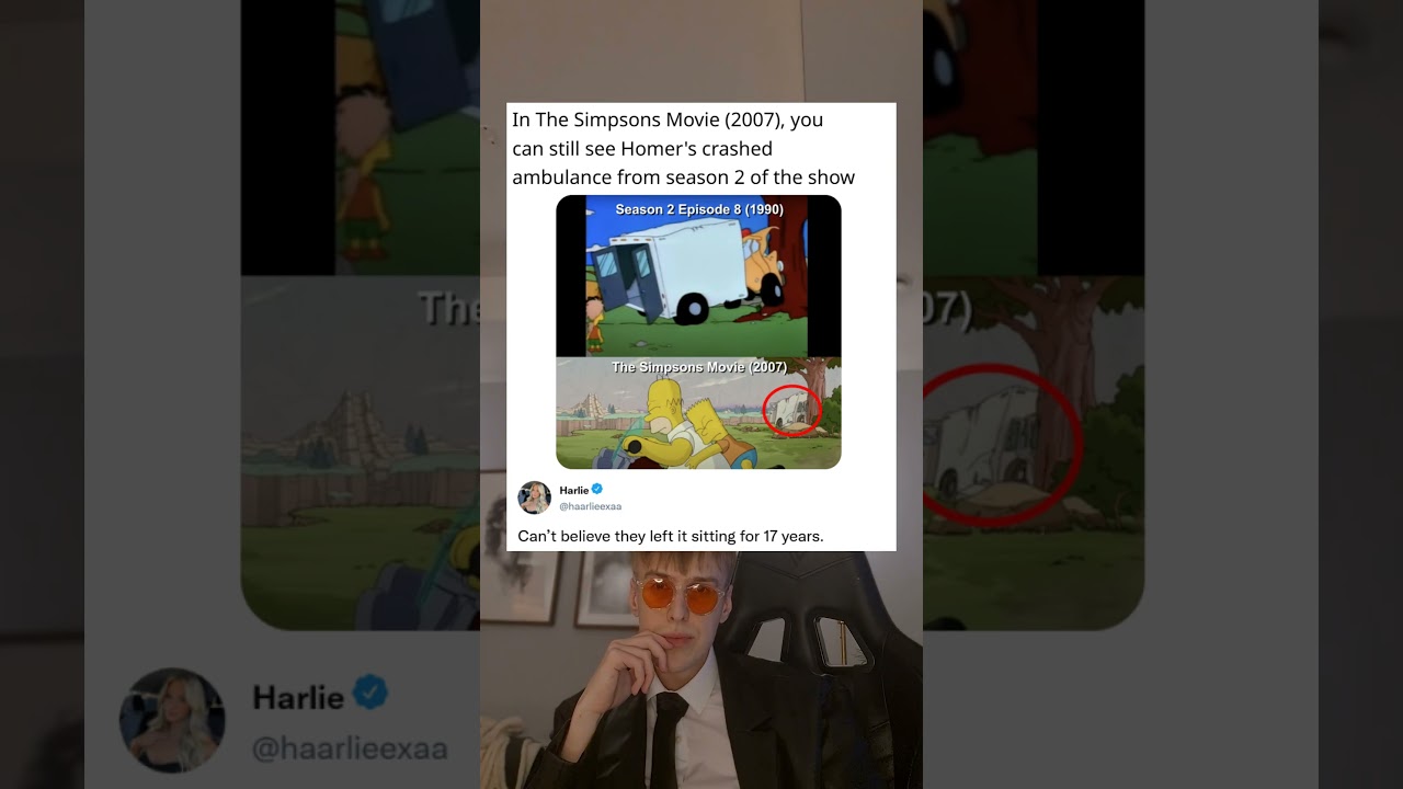 In The Simpsons Movie (2007), you can still see Homer's crashed ambulance from season 2 of the show