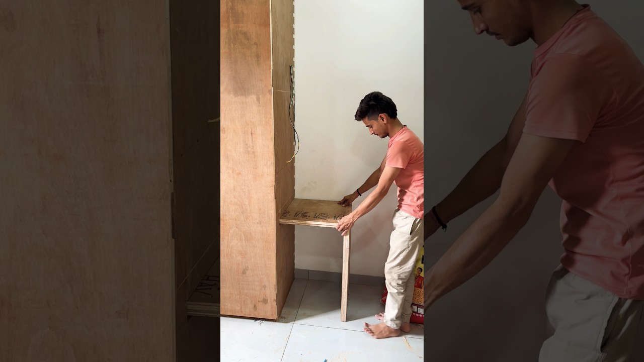 Wardrobe plus hidden study￼ table 