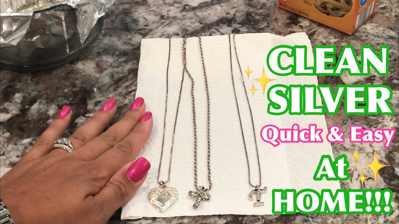 HOW TO CLEAN SILVER JEWELRY QUICK & EASY AT HOME!!! - YouTube