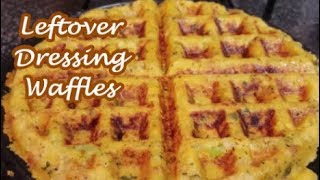 Leftover thanksgiving dressing waffles