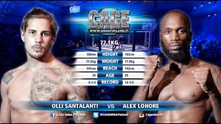 CAGE 44 Olli Santalahti vs Alex Lohore Full Fight MMA