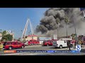 Fire engulfs commercial building in Inglewood