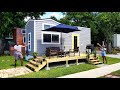 We built a TINY HOUSE DECK and nearly DOUBLED our square footage!