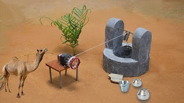 How To Make Rope Pulling Machine  Mini Well || Desert Area Science Project || Diy