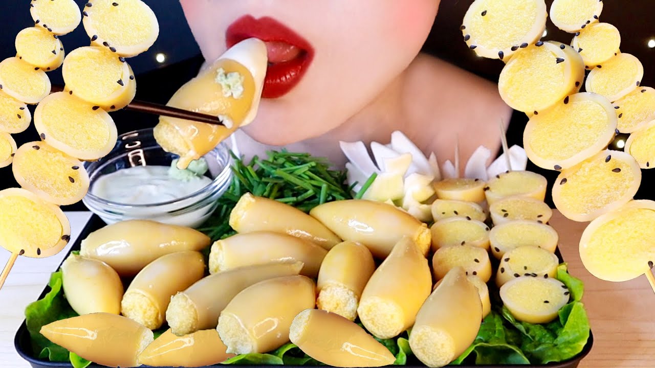 ASMR  KOMOCHI YARIIKA 🌝 코모치야리아까 리얼사운드 먹방 Mukbang Eating show