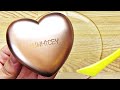 Slime Coloring with Makeup! Mixing Heart Pink Eyeshadow Into Clear Slime! Satisfying Slime Video!