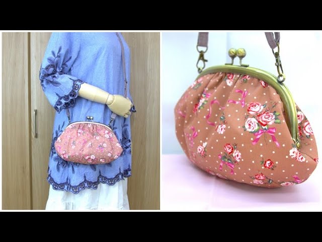 pjcクロッチ君ワイヤー口金ミニバッグDかん付き(帆布切り替えあり)一点のみ ワイヤー口金バッグ作り方 ワイヤー口金24cm×7cm Zipper